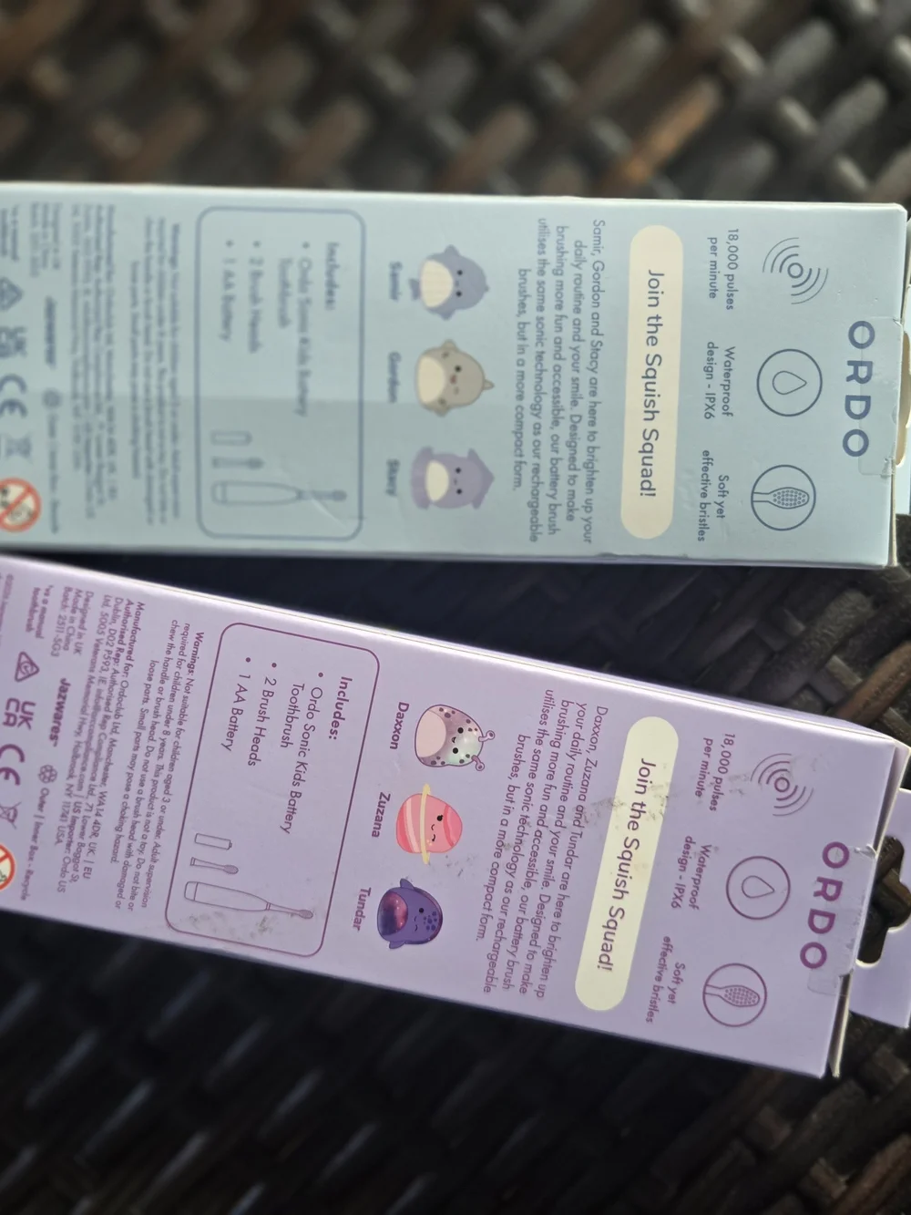 2 Sonic Kids Electric Toothbrush - Blue & Purple
